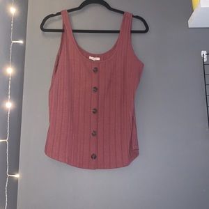 red ribbed tank